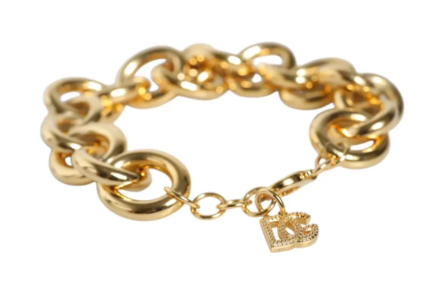 Gold Brass Chain Bracelet for Women